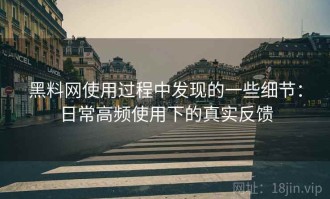 黑料网使用过程中发现的一些细节：日常高频使用下的真实反馈