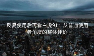 反复使用后再看白虎91：从普通使用者角度的整体评价