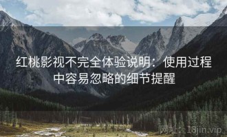 红桃影视不完全体验说明：使用过程中容易忽略的细节提醒