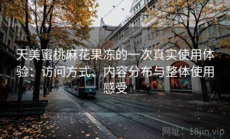 天美蜜桃麻花果冻的一次真实使用体验：访问方式、内容分布与整体使用感受