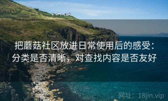 把蘑菇社区放进日常使用后的感受：分类是否清晰，对查找内容是否友好