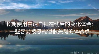 长期使用白虎自扣在线后的变化体会：一些容易被忽视但很关键的体验点