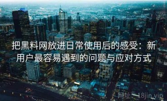 把黑料网放进日常使用后的感受：新用户最容易遇到的问题与应对方式