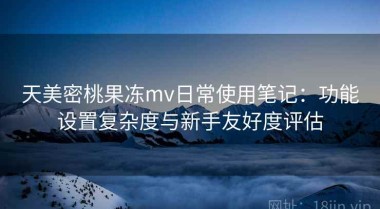 天美密桃果冻mv日常使用笔记：功能设置复杂度与新手友好度评估
