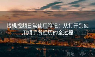 蜜桃视频日常使用笔记：从打开到使用顺手所经历的全过程
