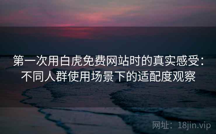 第一次用白虎免费网站时的真实感受：不同人群使用场景下的适配度观察