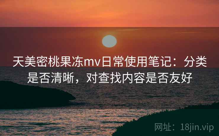 天美密桃果冻mv日常使用笔记：分类是否清晰，对查找内容是否友好
