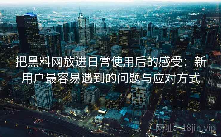 把黑料网放进日常使用后的感受：新用户最容易遇到的问题与应对方式